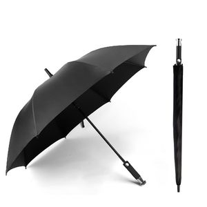 ร่มกอล์ฟขนาดใหญ่ขายส่ง ร่มกันฝนกันลมสำหรับผู้ชาย 2-3 คน แบบตรง กึ่งอัตโนมัติ เคลือบสีดำ - Product Image 2