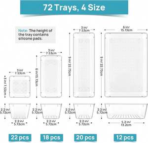 Bathroom <b>Organizers</b> and Storage 4-Size Multi Compartments Makeup <b>Drawer</b> <b>Organizer</b> for Kitchen Utensils & Office Accessories - Product Image 4