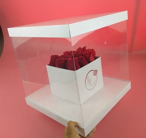 Custom <span class=keywords><strong>Made</strong></span> Chất Lượng Cao Tông Rõ Ràng Pvc Hộp Hoa, Vuông Rose Cake <span class=keywords><strong>Box</strong></span> - Product Image 3