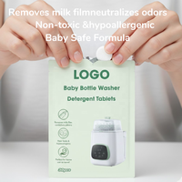Tablettes de lavage pour biberons jetables, écologiques, à base d'enzymes, sans danger pour les accessoires d'alimentation en silicone et en plastique