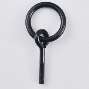 European Style Black Iron Ring Drawer <b>Handle</b> With Single Hole <b>Pull</b> And Nut For Cabinet <b>Door</b> - Product Image 1