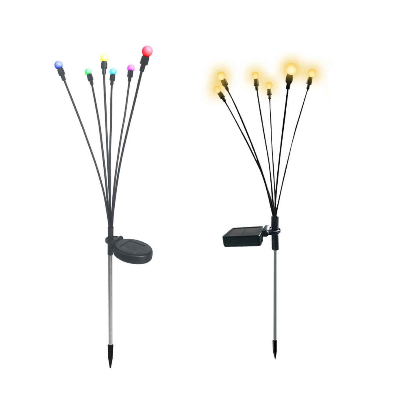 Теплый Прохладный RGB садовый светодиодный Светлячок на солнечной батарее, солнечный Светлячок