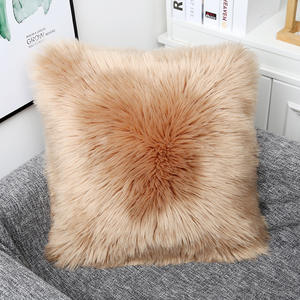 Faux Fur Schapenvacht Sierkussen Cover 18X18 Set Van 2 Merino Stijl Super Zachte Pluizige Kussen Fuzzy Kussen gevallen - Product Image 3