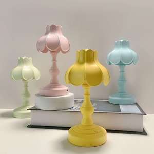 Lotus Flower LED Desk Lamp Touch Control Battery Powered Retro Modern <b>Table</b> Lamp for Students Children Bedroom <b>Bedside</b> Hotel Use - Product Image 6