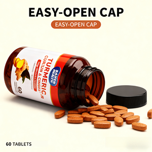 OEM Kurkuma Curcumine & Gember & Zwarte Peper Capsules Volwassenen Vegan Immuunondersteuning & Energie 60 Capsules/fles - Product Image 2