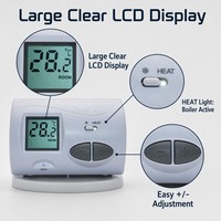 Contrôleur RF intelligent durable et sûr pour chaudière à gaz, thermostat flexible pour maison moderne du milieu du siècle, idéal pour hôtel et salon