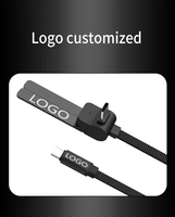 Kabel Data USB Type C 240W 60W 3A Pengisian Cepat dengan Penyangga Ponsel Terintegrasi