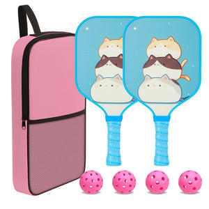 Outdoor Eltern-Kind Pickleball-Set aus Fiberglas-Material mit Solidem Muster, Tragbar, USAPA-Zertifiziert, Zwei Schläger und Vier Bälle - Product Image 6