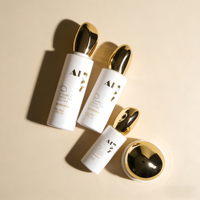 Envase Cosmético en Forma de Cilindro, Juego de Botellas de Vidrio para Aceites Esenciales, Loción y Suero de 30 ml 	 Botellas de Lujo para el Cuidado de la Piel con Tapas Electrochapadas