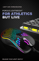 D-110 Mouse Gaming Optik RGB Berkabel USB Berkinerja Tinggi, Mouse Gaming Portabel Berwarna-warni dengan Desain Berongga untuk Desktop, Ergonomis untuk Tangan Kanan