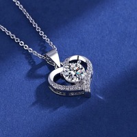 Colliers et pendentifs en cuivre et laiton élégants ACME, ton argenté, vente en gros, accents de zircon, pierre flottante