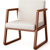 Structure en bois de frêne massif, cuir PU, éponge haute densité et accoudoirs de la chaise conviennent à une utilisation dans les salons.