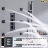 Système de douche thermostatique en gros OEM avec six jets corporels et pommeau de douche pluie, ensemble de robinetterie de douche corps entier JetsBath