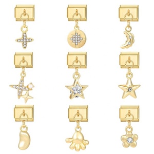 Abalorios Italianos Personalizados Hechos a Mano, Colgantes Dorados Creativos y Versátiles, Accesorios de Pulsera Modulares Retro a la Moda - Product Image 5