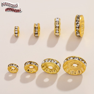 Accessoires de bijouterie NANTONG, entretoises à roulettes en strass, perles en alliage plaqué pour la création de bijoux DIY - Product Image 3