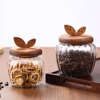 Innovatieve stijlvolle keukenwaren voorraadpot luchtdichte opbergpot keukenopbergcontainer roze kleurrijke glazen pot met houten deksel