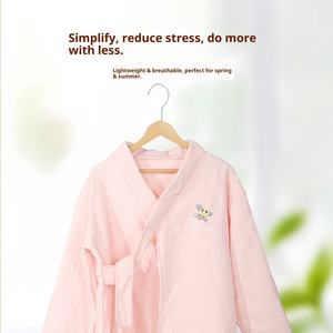 Peignoir long Jienifu en coton pur gaufré, anti-statique et absorbant l'humidité, pour femmes et hommes, nouvelle collection automne-hiver 2025 - Product Image 2