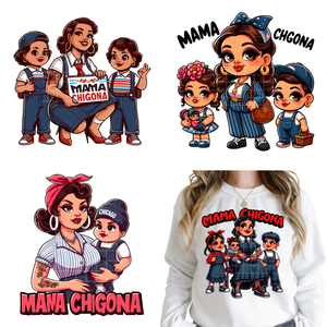 Calcomanías Termoadhesivas DTF para Ropa con Diseño de Mamá <span class=keywords><strong>Chingona</strong></span> Chicana Latina Mexicana Española para el Día de la Madre - Product Image 1