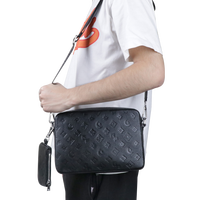Stilvolle Umhängetasche für Herren, Marken-Ledertasche, PU-Leder Quadratische Box-Form Geldbörsen und Handtaschen
