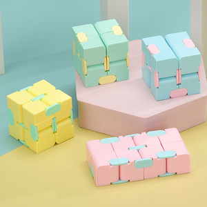Cube infini couleur macaron, puzzle à bascule pour les doigts, mini jouet éducatif pour enfants de 3 à 6 ans, en plastique ABS - Product Image 3