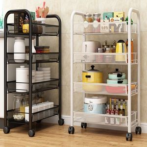 ชั้นวางของในครัว 4 ชั้น พร้อมล้อ แบบพกพาอเนกประสงค์ สำหรับห้องนอน ห้องน้ำ ห้องนั่งเล่น - Product Image 1