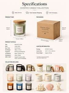 Bougie pilier artisanale en cire de soja parfumée aux fruits, marque privée de luxe, avec logo personnalisé, dans un bocal en verre, pour mariage, aromathérapie, décoration intérieure - Product Image 6