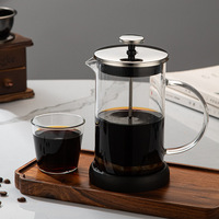 Cafetière à piston en verre borosilicate écologique et acier inoxydable 304, infuseur à thé, design européen moderne, préparation manuelle