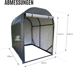 Tente de <span class=keywords><strong>vélo</strong></span> portable SA pour l'extérieur, structure en acier allié, auvent enduit de PE, <span class=keywords><strong>abri</strong></span> 120x163x176cm, imperméable, porte à fermeture éclair enroulable - Product Image 3