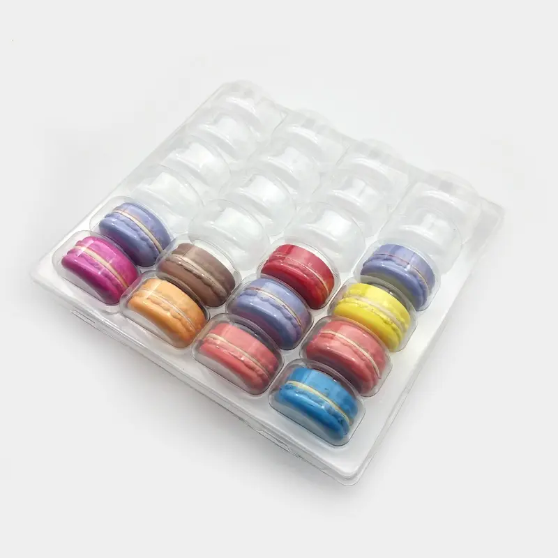 24 Macaron Blister Tray Clear Plastic Clamshell for Chocolates Cookies