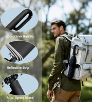 Parapluie de voyage compact personnalisé OVIDA, 10 baleines, coupe-vent, protection UV, anneau réfléchissant, poignée, vente en gros