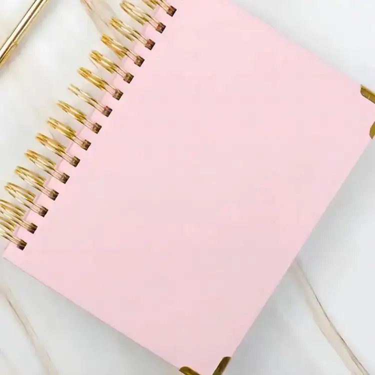 Cuaderno planificador semanal con cubierta Rosa espiral de impresión de buena calidad para niñas