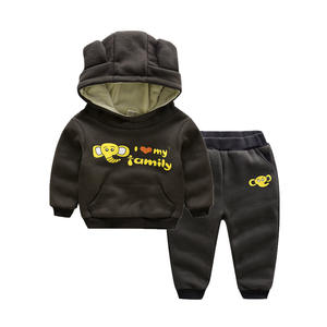 Ensemble de vêtements d'hiver pour garçons, sweat à capuche avec oreilles et pantalon chaud - Product Image 2