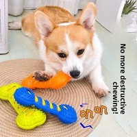 Jouet à mâcher indestructible de luxe, étanche et couineur pour chiens de petite et moyenne taille - Caoutchouc thermoplastique anti-ennui et auto-amusant