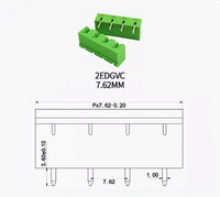 BEIKAIOU 2EDGVC Bornier enfichable 7,62 mm de pas 300 V 10 A, connecteur PCB à broches droites scellées 2-24 broches