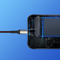 DM 65W Carga rápida Tipo C a Tipo C Cable SL028 con chaqueta de nylon para uso de cámara y computadora