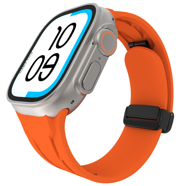 Simple Silicone Magnetic Buckle Replace Band for Apple Ultra 49mm Watch Strap for Apple Watch 11 10