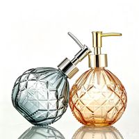 Flacon pompe en verre de luxe 380 ml à épaule inclinée pour cosmétiques vides, lotion, shampoing, savon liquide pour hôtels