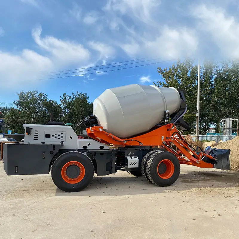High efficiency self loading mixer truck 2.0 m3 4X4 diesel self loading concrete mixer truck used in cement mixing
