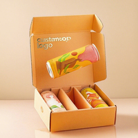 Caja de avión de 3 botellas Beige, logotipo de estampado dorado, correo corrugado para jugo y vino, embalaje de regalo, cajas de papel corrugado reciclado
