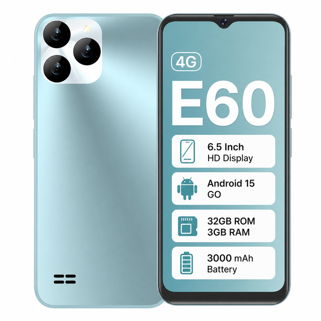 Mobile Phones E60 5MP Camera HD LCD 3000mAh Battery Phones Mobile Android 15 Smart Phone Ultimate Low Price