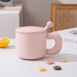 Taza de Cerámica Simple con Asa Grande, Tapa y Varilla <span class=keywords><strong>para</strong></span> Mezclar, Resistente a Altas Temperaturas, <span class=keywords><strong>para</strong></span> Café, Leche, <span class=keywords><strong>Desayuno</strong></span>, Unisex - Product Image 6