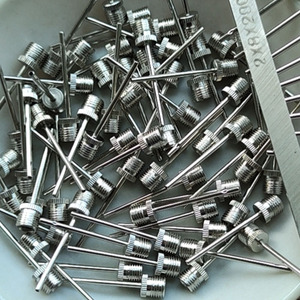 Cabezal de bomba de aire con aguja de doble rosca para inflar balones, color plateado, 38 mm de longitud, fabricado en Zhejiang - Product Image 2