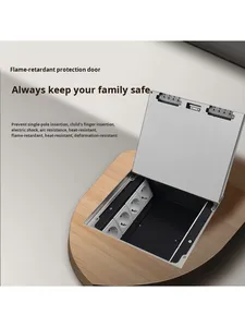 Châu Âu 12-vị trí đa chức năng bằng thép không gỉ Flip-Top tường ổ cắm năm lỗ Đá Cẩm Thạch kiểu Anh 16A cắm sàn ổ cắm - Product Image 4