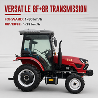 Tracteur agricole diesel 50 CV 4x4 avec transmission 8+8 vitesses pour le labour et le travail du sol