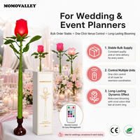 Rose motorisée 3D qui s'ouvre pour une demande en mariage romantique, lampe LED interactive portative en forme de fleur pour la planification d'événements, cadeau et décoration
