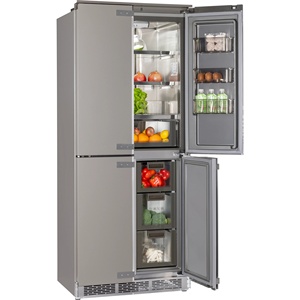 Réfrigérateur portable à compresseur intégré en acier inoxydable grande capacité, à portes françaises, pour usage domestique, hôtelier et extérieur - Product Image 5