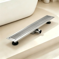 Siphon de sol linéaire moderne en acier inoxydable 304, anti-odeur, anti-insectes, facile à nettoyer, pour douche, baignoire, sous-sol, cuisine, extérieur, salle de bain