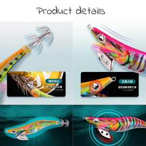 Nuove Esche da <span class=keywords><strong>Pesca</strong></span> Squid Jig #2.5/#3.0/#3.5, Gambero Luminoso in Legno per <span class=keywords><strong>Pesca</strong></span> dalla Barca in Mare, Attira Polpi e <span class=keywords><strong>Seppie</strong></span>, Qualità Giapponese - Product Image 2
