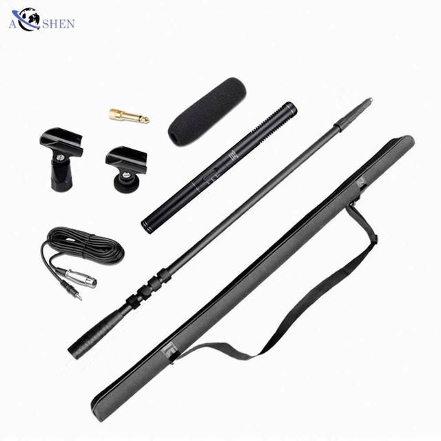 Shotgun Microphone with Extension Pick Bar for Interviews Dynamic Microphone Film Video Recording Whole Kit