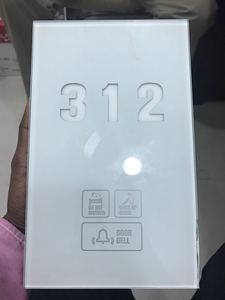 Modern <strong>White</strong> 220V Wireless Panel Door <strong>Bell</strong> with Hotel Room Number Sign for Apartment and Villa Plug Power Source - Product Image 2